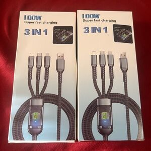 3-in-1 Super Fast Charging Cable - Black